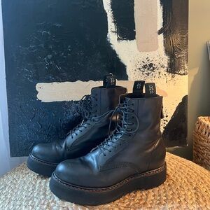 R13 Black Lace-Up Platform Boots – Women’s Size 39